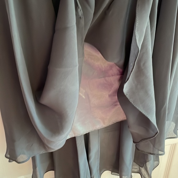 Gorgeous charcoal grey high low strapless dress. Bought in Montreal. - Picture 3 of 9